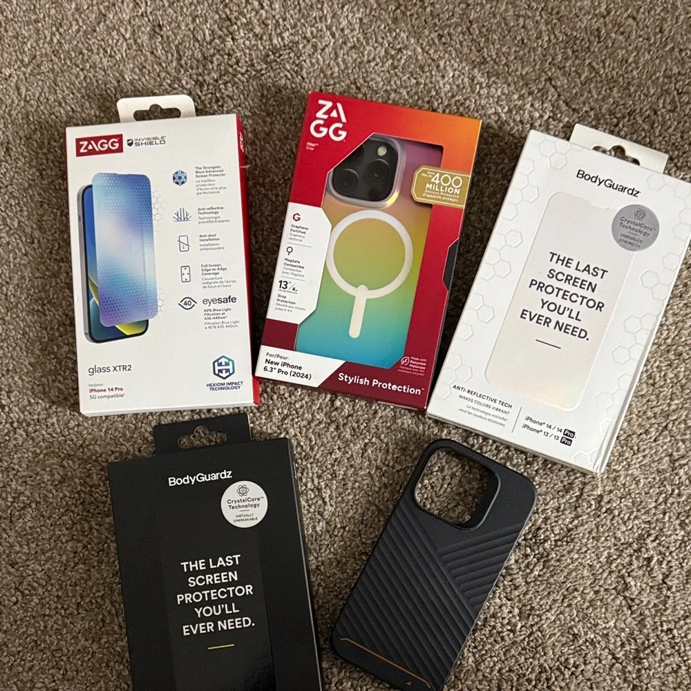 ZAGG & Bodyguardz screen protectors&case for iPhone 14 Pro lot